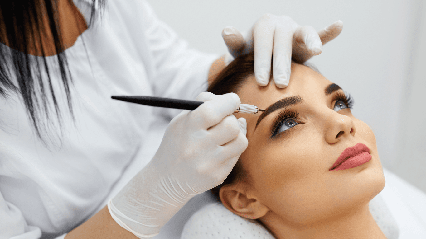 Client receiving flawless professional makeup application at The Vintage Avenue salon in Biggleswade