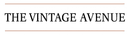 The Vintage Avenue logo in high resolution, featuring uppercase serif text centred between two fine beige lines on a soft blush background, designed in a clean rectangular format for optimal website display